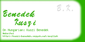 benedek kuszi business card
